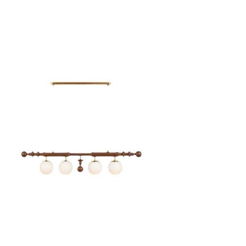 法式复古中古餐厅灯白蜡木吊灯岛台侘寂风高级感餐桌一字长条灯