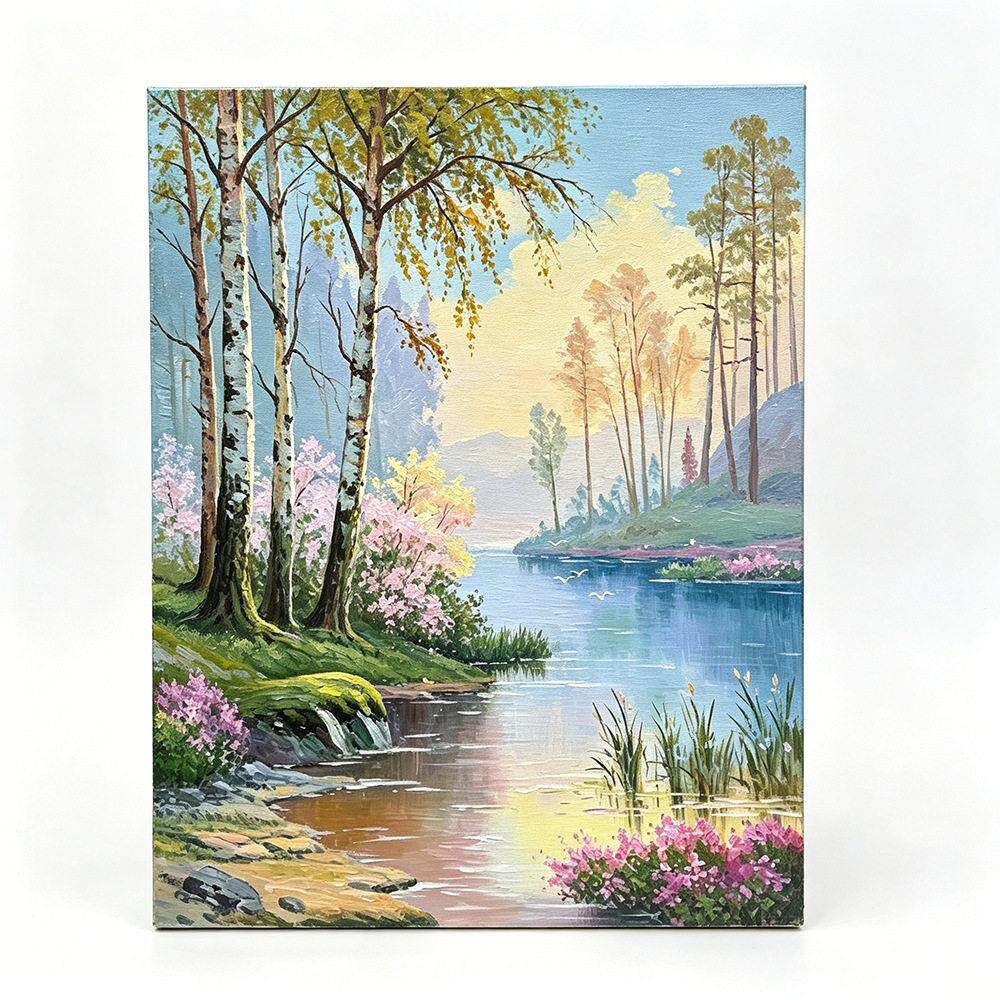 手绘油画客厅装饰画卧室挂画玄关抽象风景画定制厂家直销定制