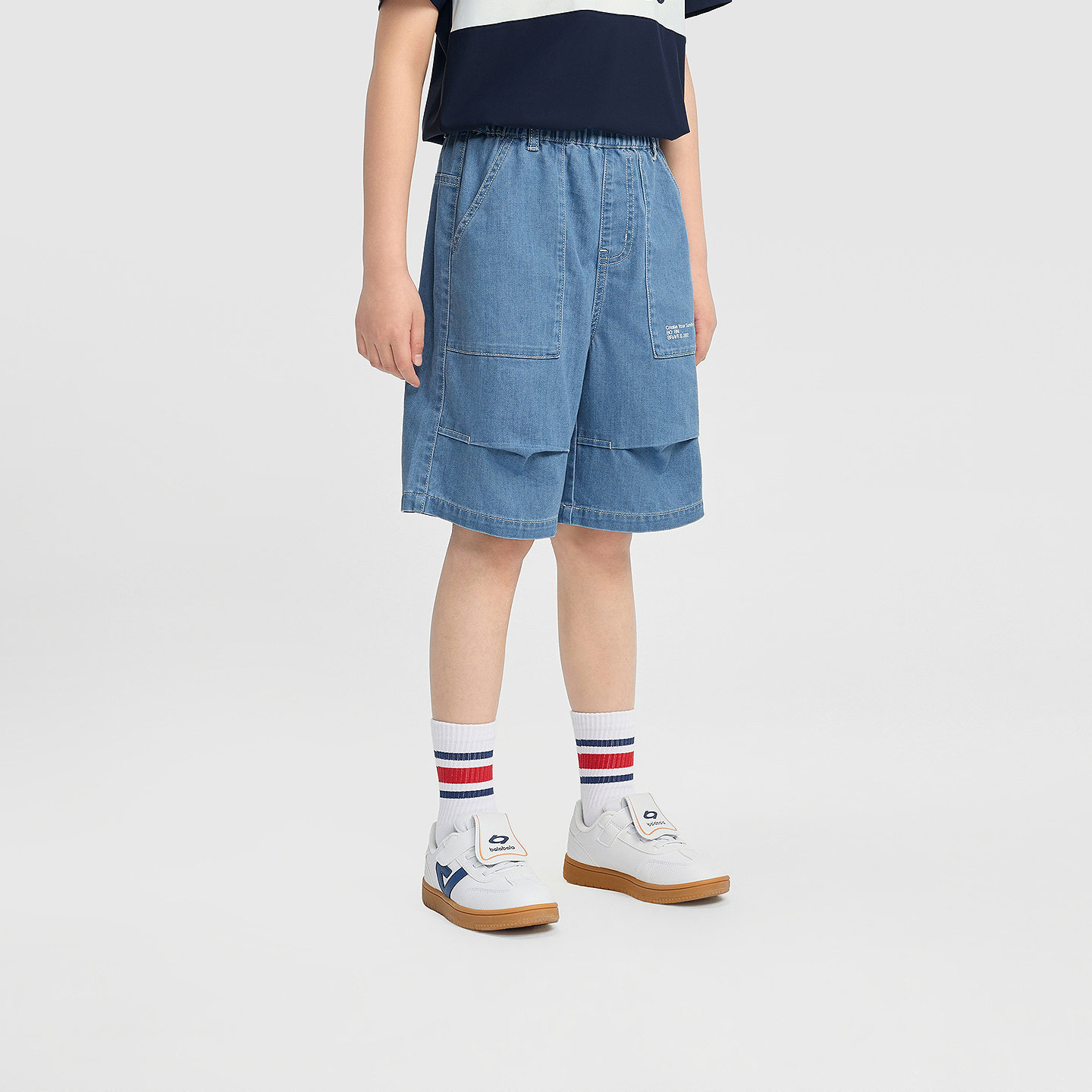 【balaOne】巴拉巴拉童装儿童短裤男童2026新款夏装中裤牛仔裤潮