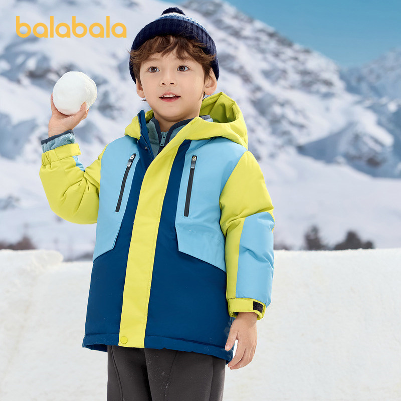 巴拉巴拉童装儿童羽绒服2025冬装新款男童女童连帽外套撞色户外风,童装/婴儿装/亲子装,羽绒服,淘宝优惠券,粉丝福利购,淘宝优惠卷