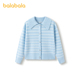 巴拉巴拉女童毛衣2025秋装 翻领条纹儿童开衫 新款 童装