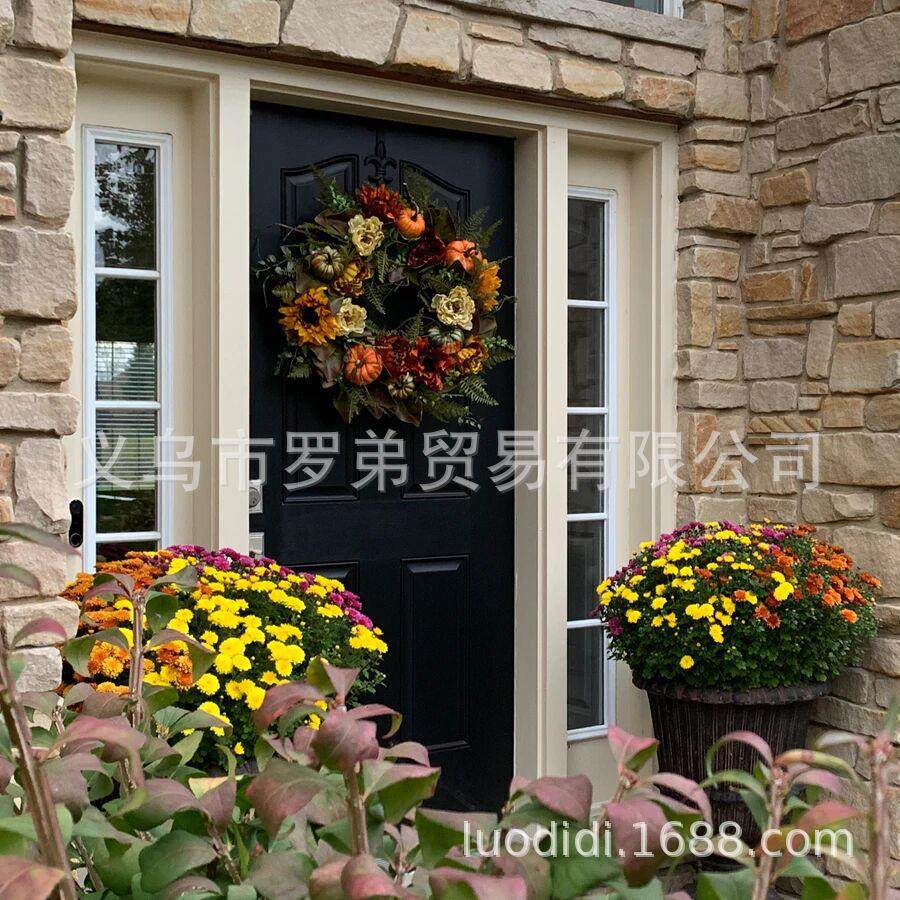 花新品仿真秋季感枫叶南瓜花环挂饰向日壁葵丰收环门挂MZX饰恩节,节庆用品/礼品,装扮布置套餐,淘宝优惠券,粉丝福利购,淘宝优惠卷