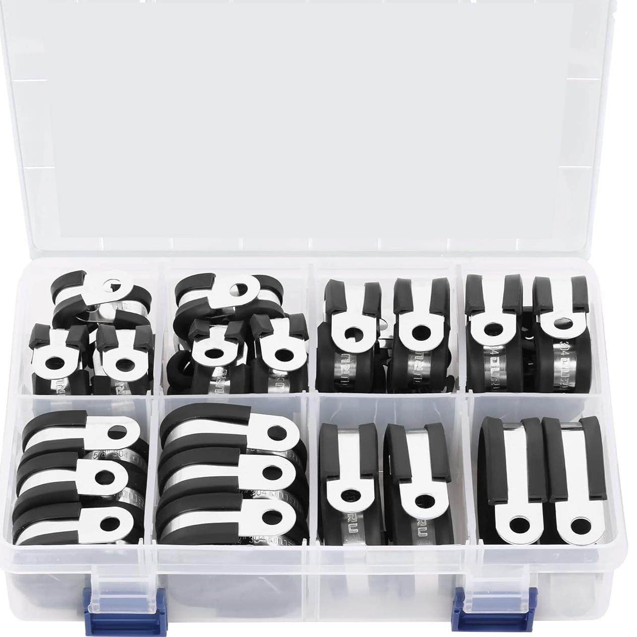 60箍PCS盒锈装04不钢橡胶连胶条喉卡箍/HEG缓绝缘电缆冲夹,标准件/零部件/工业耗材,卡箍/抱箍/喉箍,淘宝优惠券,粉丝福利购,淘宝优惠卷