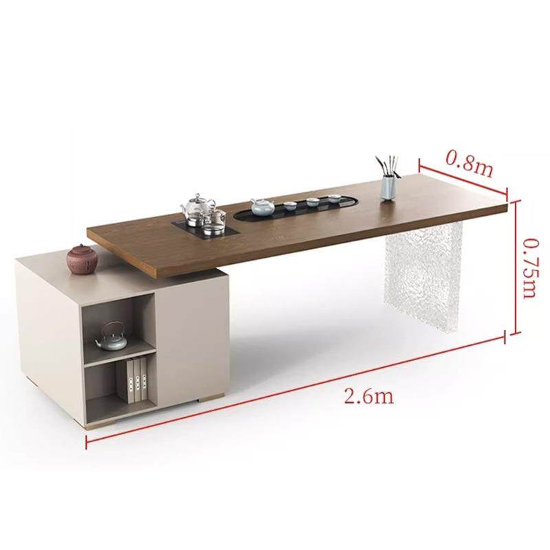 新式茶桌椅组禅合实木茶台现代体简约功夫茶几意中办公室一BYJ泡