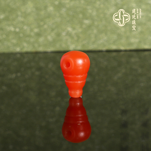 原矿天然保山南红三通配珠 25号直径7.8x13.9mm 货头满肉手串散珠