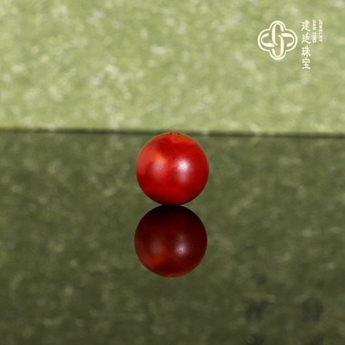 建廷毕业级川料南红散珠8.6mm 哑光满肉满色原矿天然南红单珠配珠