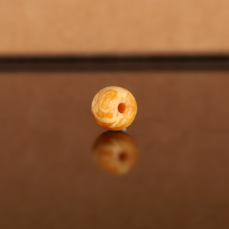 天然俄料老蜡老型散珠LL52 8x6.3mm 云端古董老蜜蜡配珠隔珠