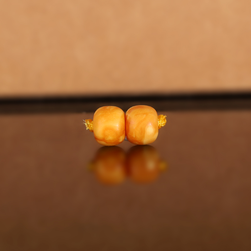 天然俄料老蜡老型散珠DZ31 8.2x6.5mm 云端古董老蜜蜡配珠隔珠