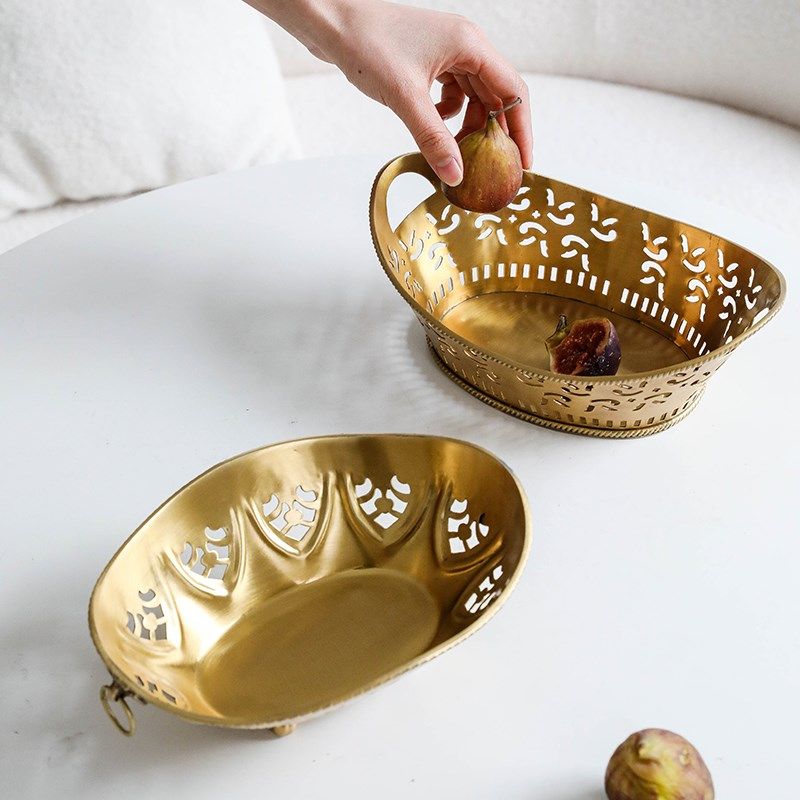欧式创意浮雕镂空黄铜水果盘复古宫廷风I高脚收纳托盘家居装饰摆,家居饰品,果盘/果篓,淘宝优惠券,粉丝福利购,淘宝优惠卷