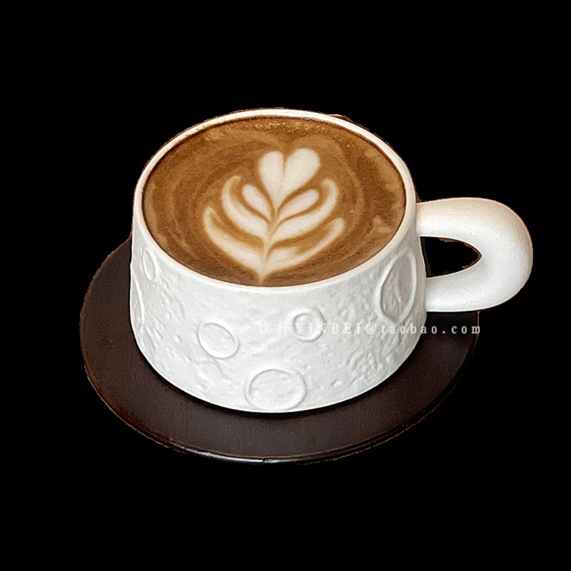 ins创意星球h咖啡杯碟套装高档精致马克杯陶瓷下午茶咖啡拿铁杯碟