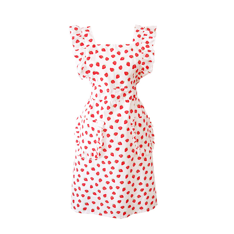 韩版时尚可爱田i园水果纯棉透气日系公主女家用做饭厨房背带围裙,家庭/个人清洁工具,围裙,淘宝优惠券,粉丝福利购,淘宝优惠卷