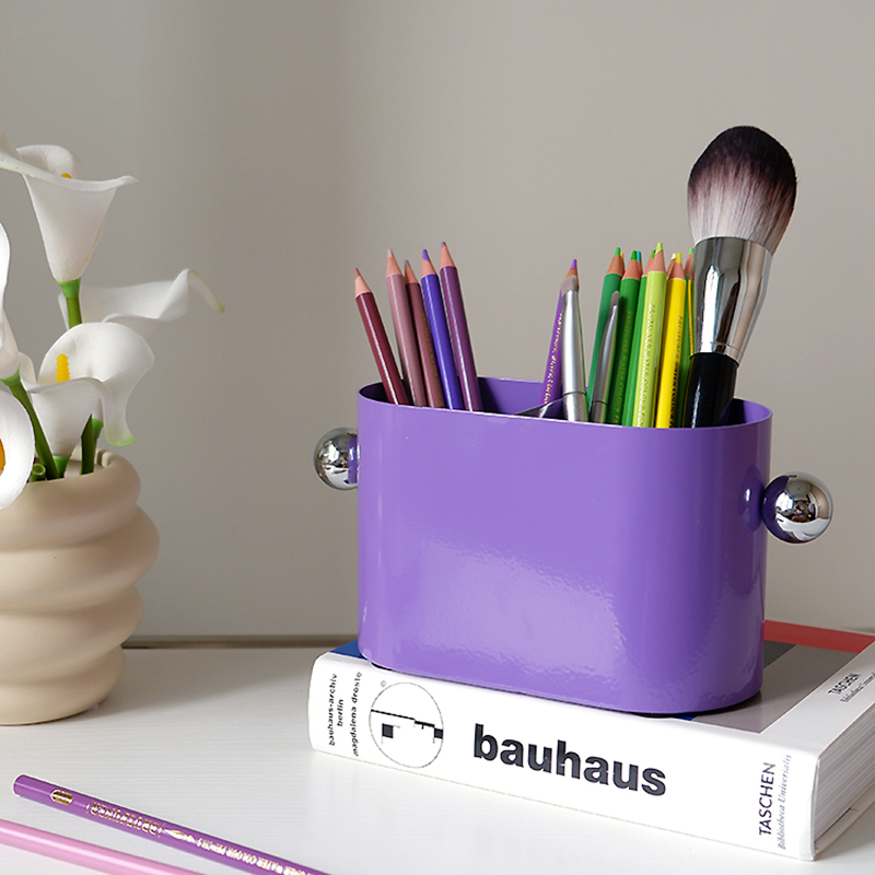 桌面办公室笔筒 高级感复古uins轻奢化妆刷桶梳子眉笔筒创意收纳