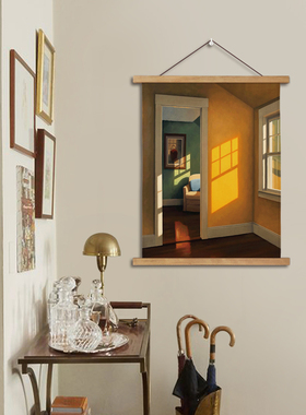 窗口黄绿挂轴画艺术背景布sins挂布客餐厅卧室电表箱装饰遮挡挂毯