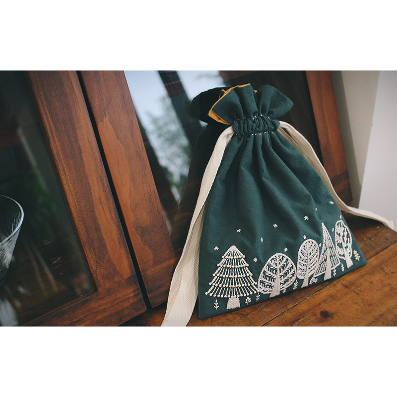 刺绣手工ddiy束口袋材料包自绣树自制布艺抽绳旅行收纳袋圣诞礼物,居家布艺,缝纫DIY材料套装,淘宝优惠券,粉丝福利购,淘宝优惠卷