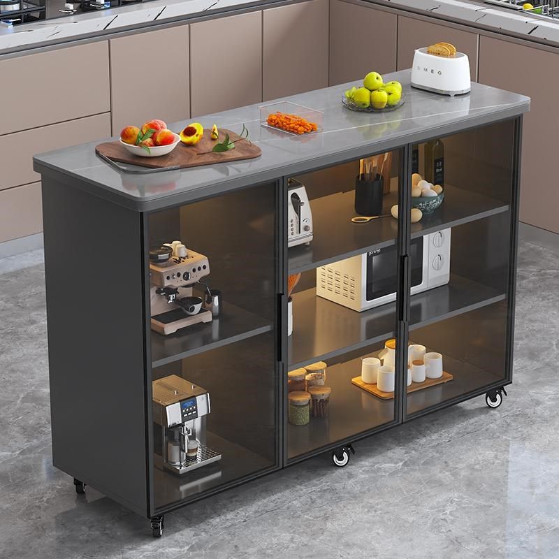 岩板厨房置物柜多功能切r菜桌操作台多层餐边柜储物柜可移动茶水