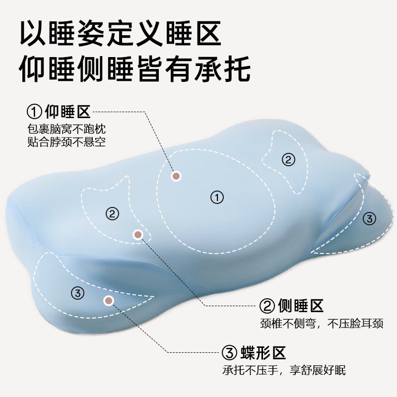 侧睡夏天凉感记忆棉枕芯护颈椎助睡眠枕头单人一只装不塌陷不变形