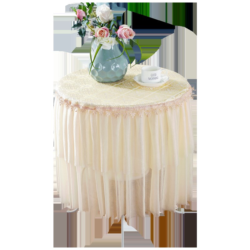 蕾丝小圆桌布布h艺欧式餐桌布圆形台布茶几布长方形盖巾布简约定