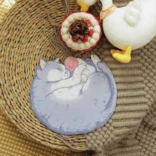 动物系列可爱滑鼠垫小号办公桌垫护手腕卡通笑脸吐司桌垫防滑