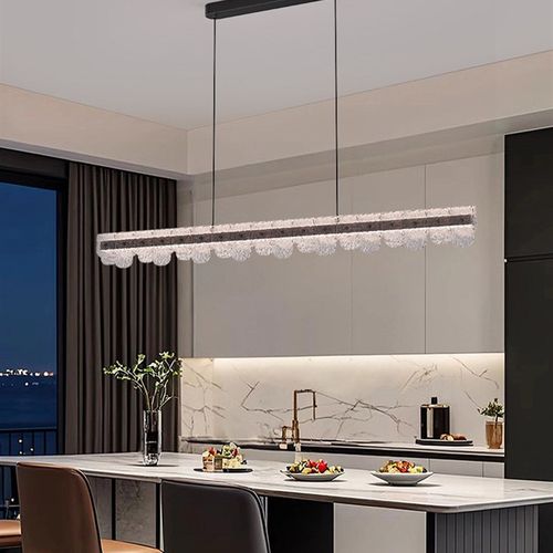 意式极简餐厅灯现代创意艺术设计师高级感餐桌吧台一字长条吊灯