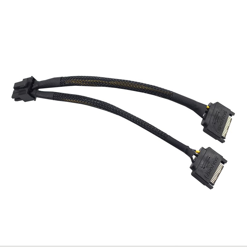 SATA转8Pin 电源nSATA转显卡6P 转接线 6针 8针PCI-E 显卡供电接