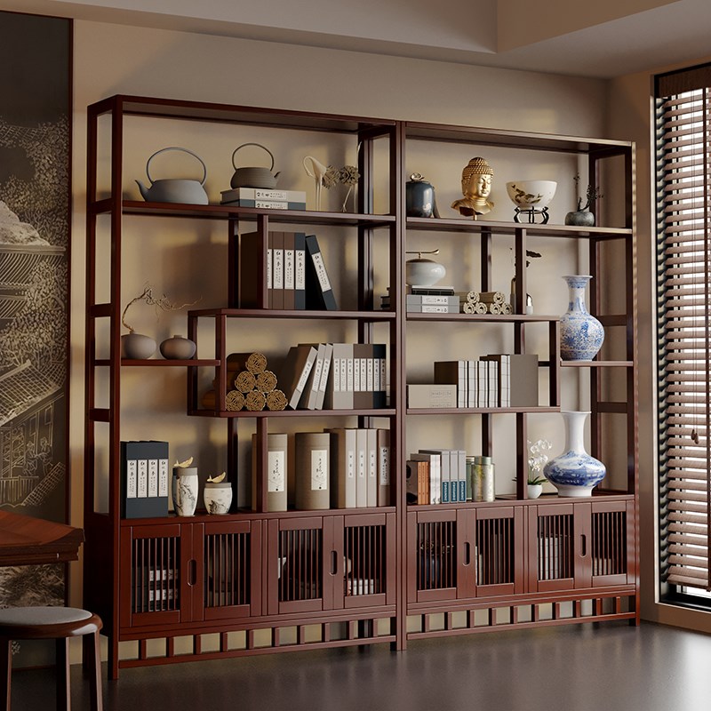 博古架多宝阁古i董展示柜客厅隔间办公室书柜多功能隔板简易置物