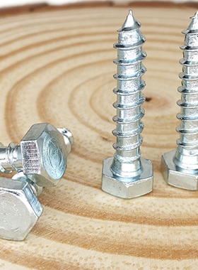 镀锌外六角木螺丝木方托盘粗牙自攻丝DIN517木螺钉M6M8M10M12加长