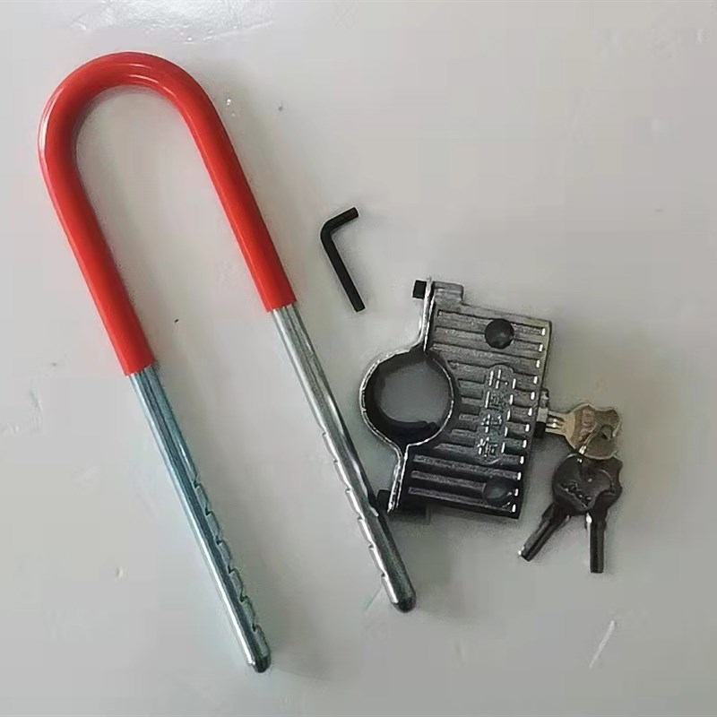 机车前叉锁固定安装电q动车加粗插锁老式加粗抗剪U型锁双拉链门锁