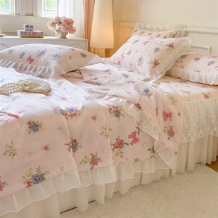 夏天A类冰丝乳胶凉席三件套四件套夏凉被公主风可机洗空调凉席床