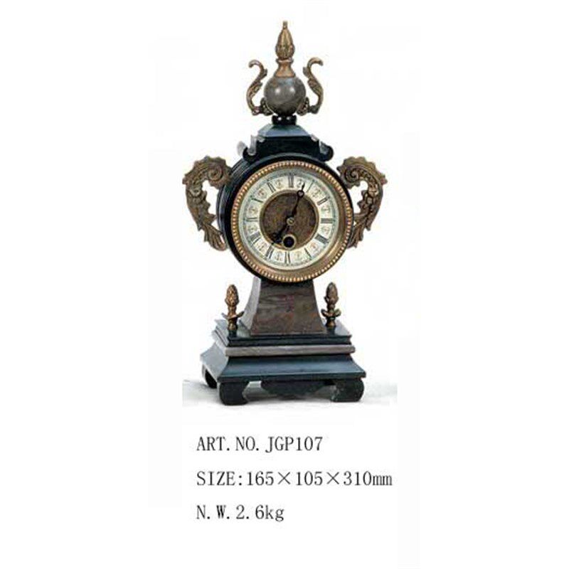 工艺钟表理石铜铸钟欧式西洋钟表机械钟表座钟样板间台钟