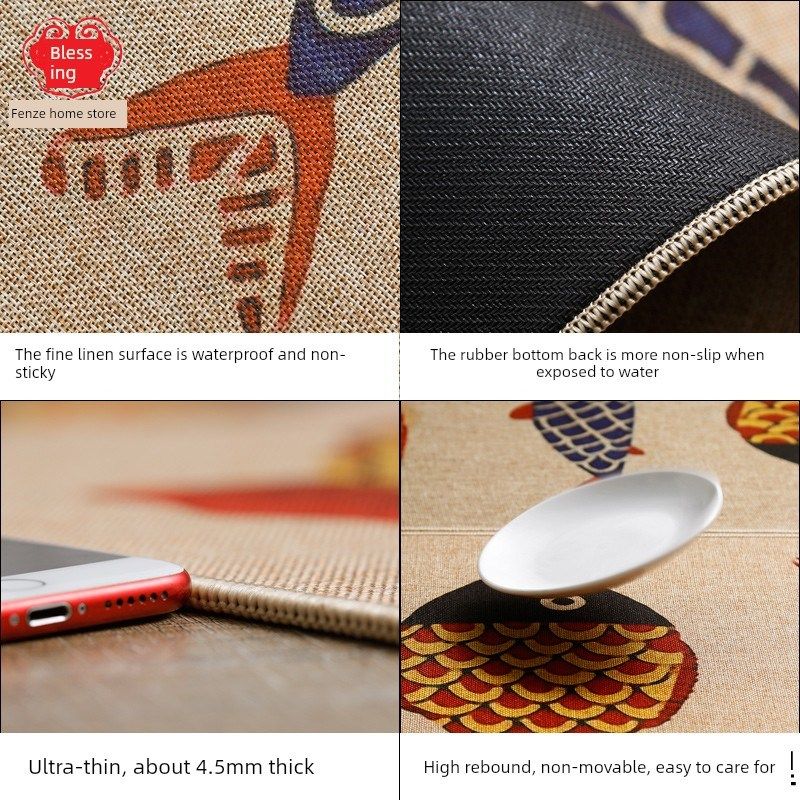 休闲卡通乐趣亚麻地毯长防滑地垫易于护理浴室,厨房地垫入口垫,居家布艺,家用脚垫,淘宝优惠券,粉丝福利购,淘宝优惠卷