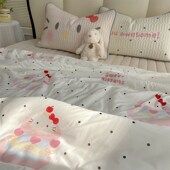 波点粉猫 夏季 少女心冰皮凉感夏凉被单夏被办公室午休被空调被子