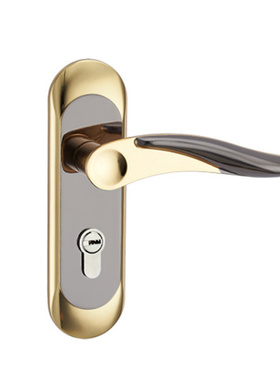 125室内卧室单舌门锁钛黑金简约房门锁卫生间实木门把手A0202D