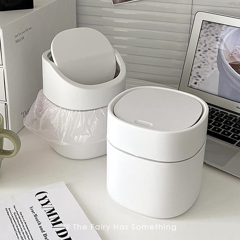 小型垃圾桶简约桌面家用按压式创意迷你床头卧室桌上带盖子收纳桶