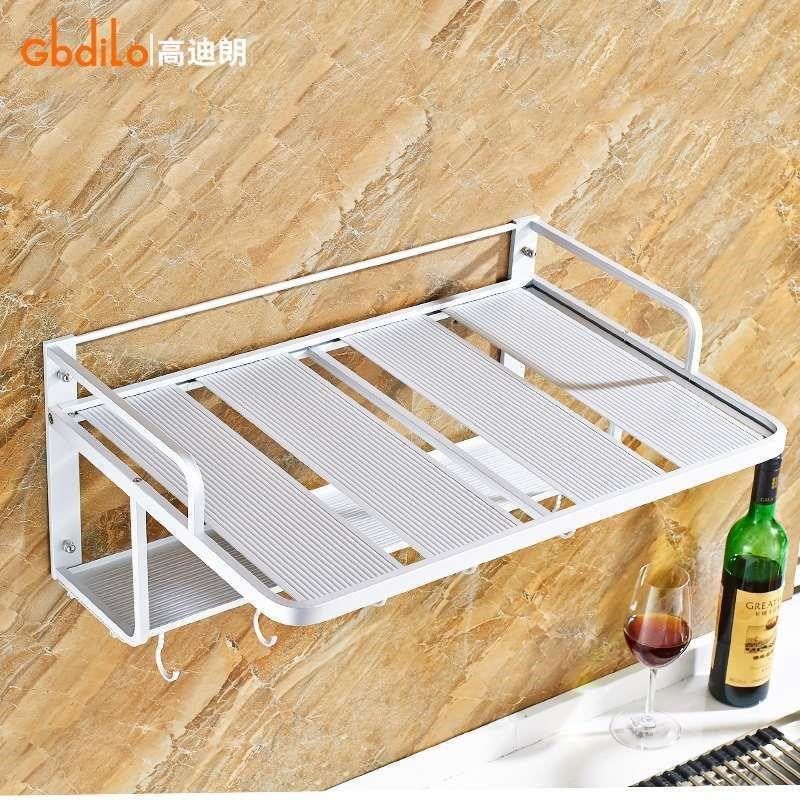 微波炉挂架太空铝支架托架壁挂式厨房置物架储物架单双层烤箱架子,家装主材,微波炉支架,淘宝优惠券,粉丝福利购,淘宝优惠卷