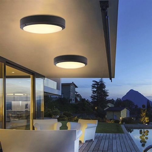 户外防水吸顶灯简约现代室外过道阳台大门走廊感应灯防蚊虫玄关灯