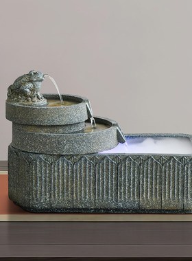 招财金蟾流水摆件循环水装饰玄关客厅电视柜鱼池喷泉造景开业礼物