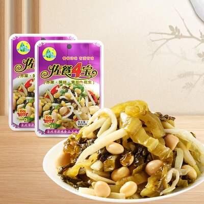 梅菜花生雪菜笋丝下饭菜咸菜黄豆配粥即食特产开味小菜