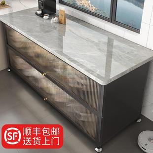 厨房置物架落地多层微波炉餐边收纳储物柜多功能靠墙一体碗橱柜子