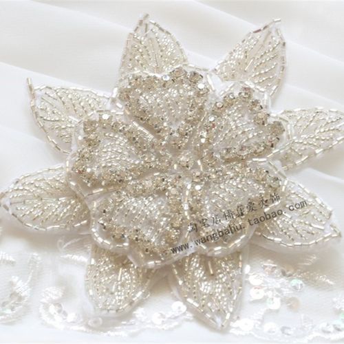 速发大花朵水钻米珠重工钻珠钻带新娘发饰胸罩装饰公主凉鞋贴钉花