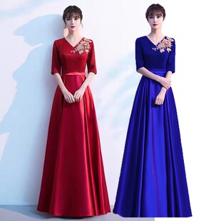 速发大服唱演出服长裙成人新款表合合演唱团红歌舞台服装中老年礼