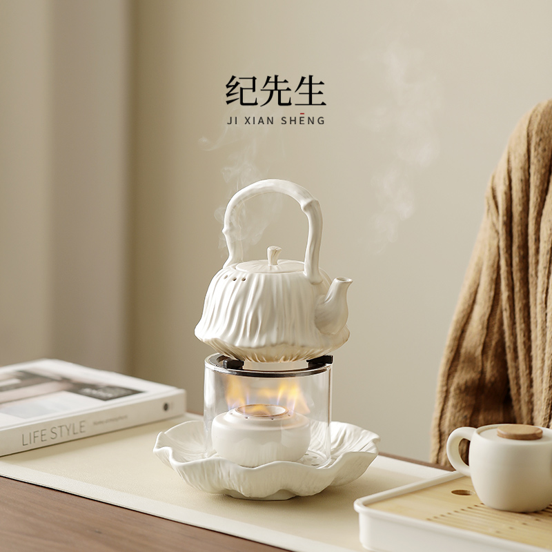 速发酒精煮茶炉围炉煮茶家用室内户煮外茶器明火干烧温瓷煮茶壶陶