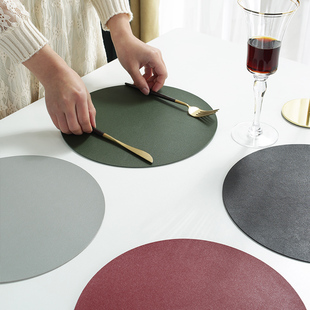 速发圆形大号皮革餐垫防水防油家垫隔垫用防烫西餐桌垫学生碗热盘