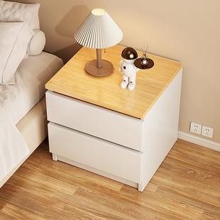 速发白色床头易简约轻奢高级感卧室纳用收家柜简柜小型床头置物架