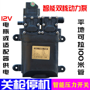 速发12伏智能水泵带药力开关12V关枪停器喷雾机喷压洗车浇花果园