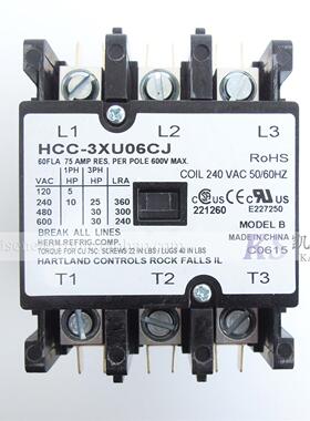 220V 60A HCC-3XU06CJ Hartland Controls美式三相交流接触器现货