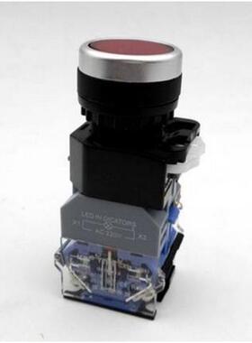 一佳 带灯按钮开关自复位 LA38-11DN 电源开关红绿黄色22mm