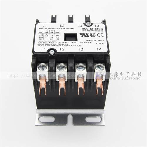120V 40A HCC-4XT04CG UL CSA 桑拿房加热系统美式四极交流接触器