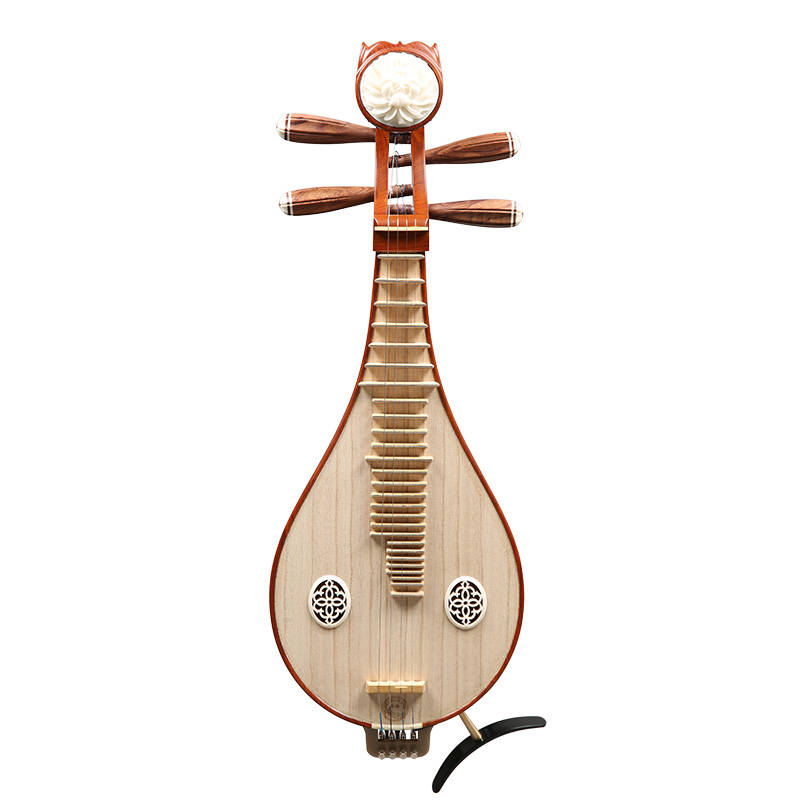 乐海奥氏黄檀木专业演奏柳琴原木色铜品微调柳琴 兰草图案DS14-LC