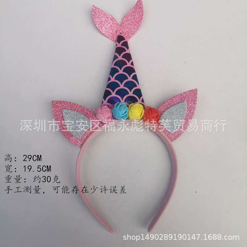 Halloween Mermaid Hairband Fishtail Headband Party Headwear