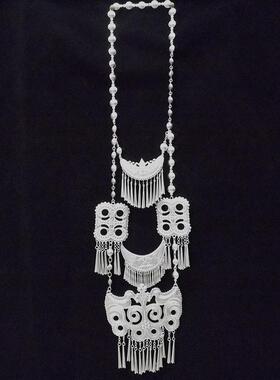 彝族民族胸牌银项链凉山仿风服装配饰女饰品新款大胸前少数款舞台